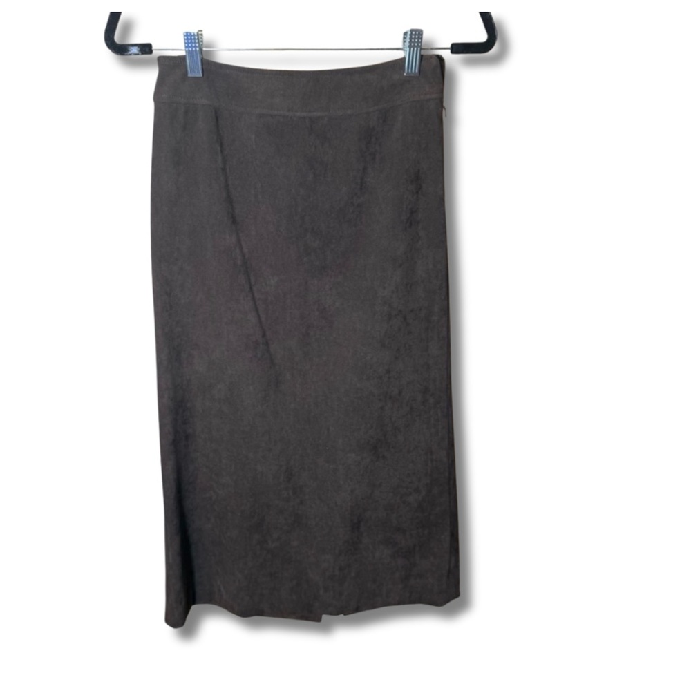 Talbots Brown Faux Suede Midi Skirt – Size 4